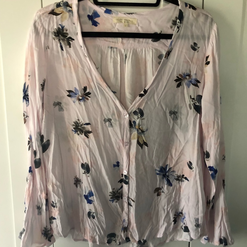 Side Stitch long sleeve blouse
